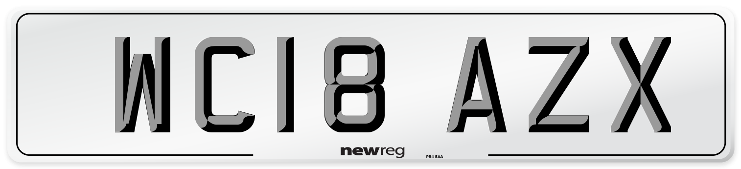 WC18 AZX Number Plate from New Reg